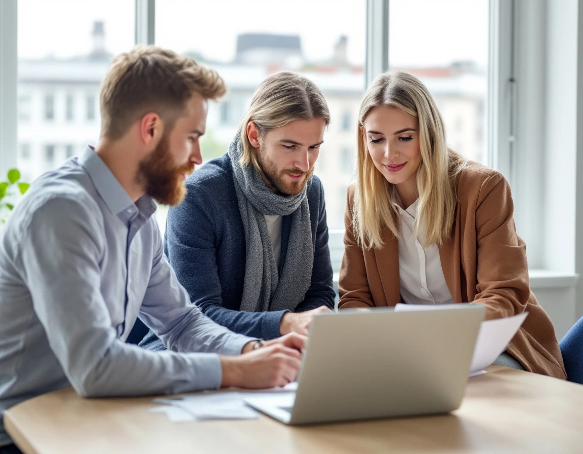 A1 Consulting ‑tiimi asiakastapaamisessa